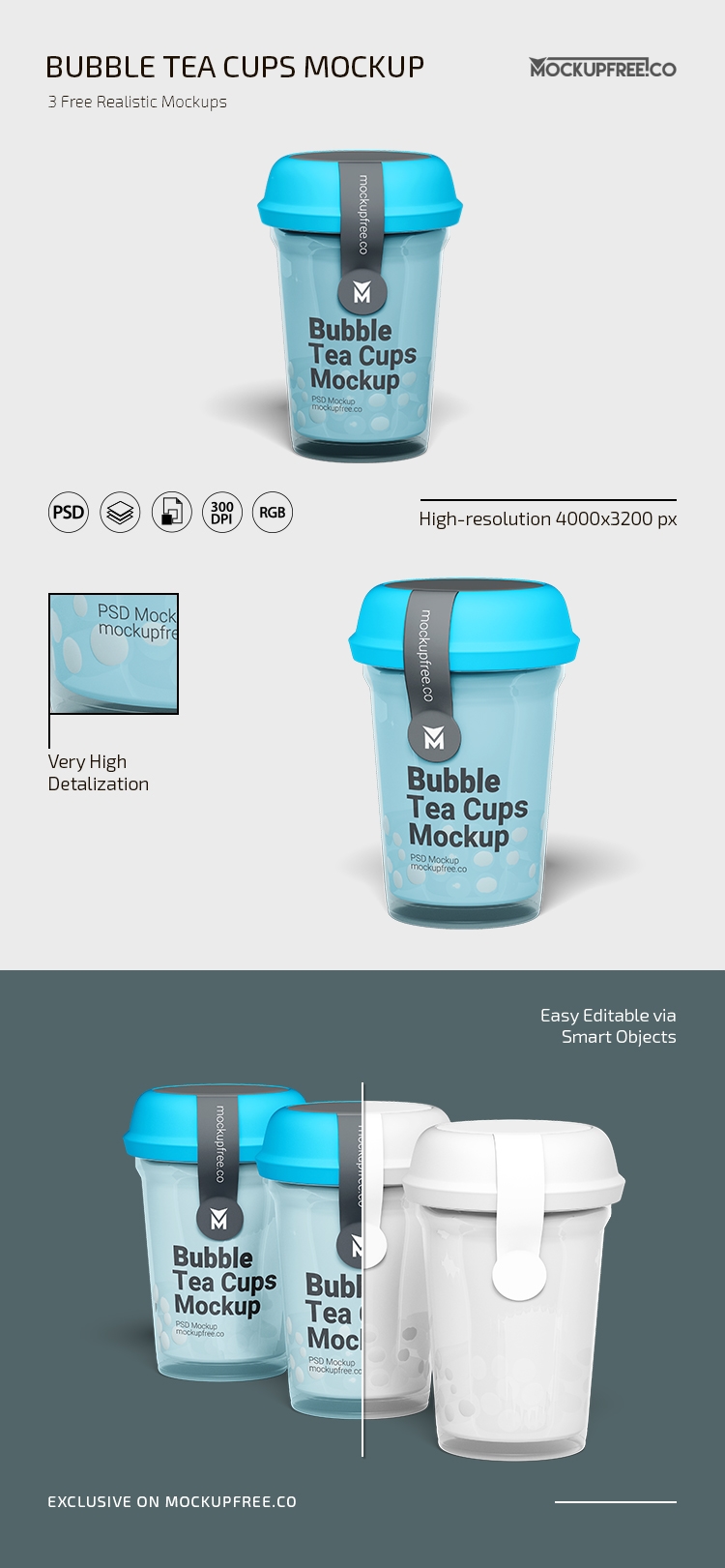 Banana Bubble Tea Cup Mockup - High-Angle View - Free Download Images High  Quality PNG, JPG