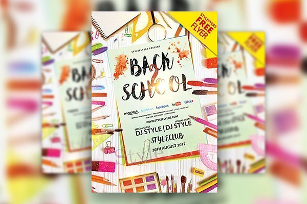 4 Modern Back to School Flyers and Facebook Cover Templates FREE PSD