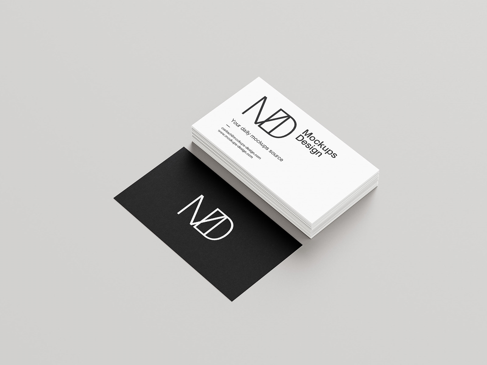 5 Mockups of Business Cards in Stacks in Different Angles FREE PSD