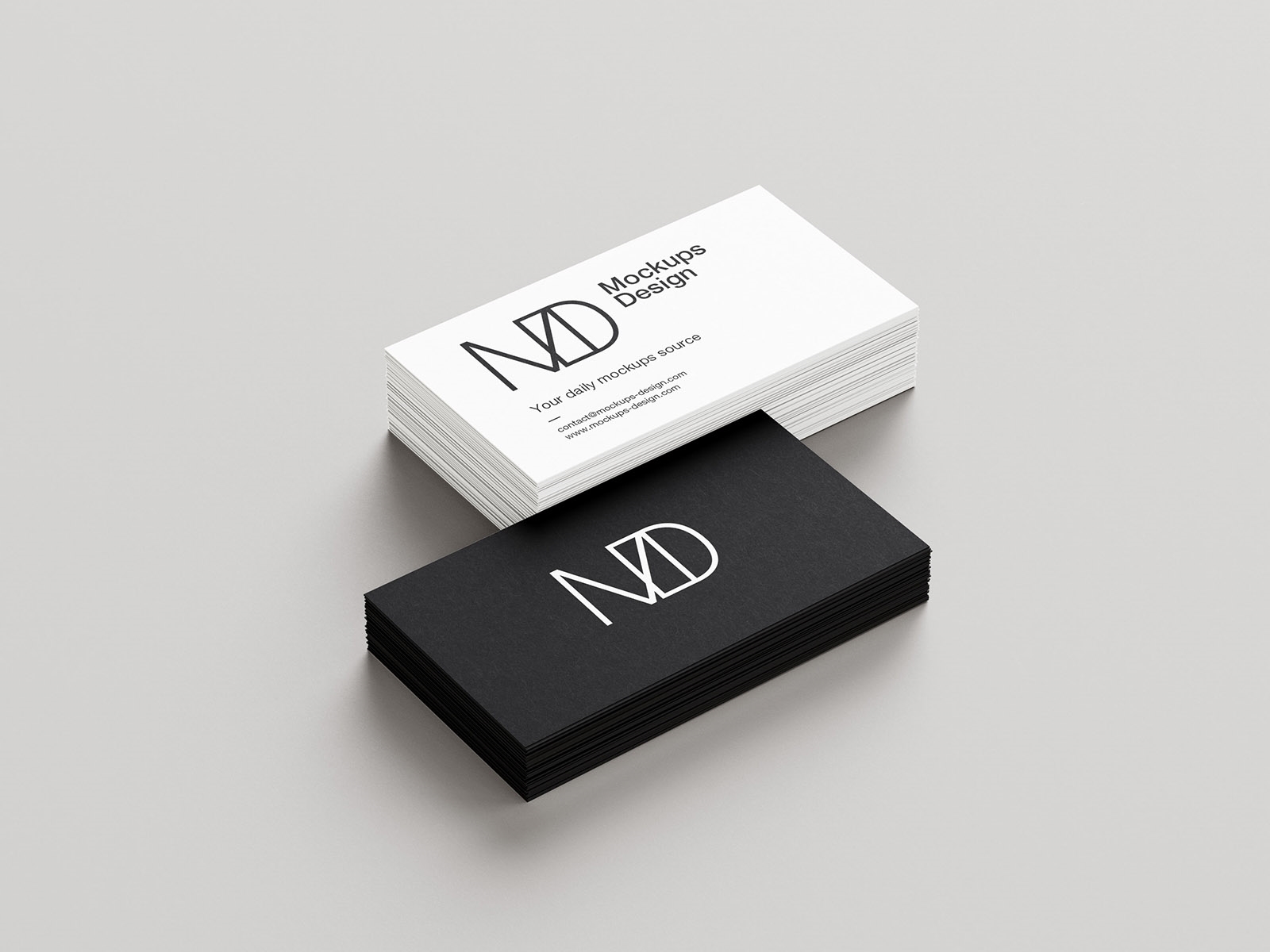 5 Mockups of Business Cards in Stacks in Different Angles FREE PSD