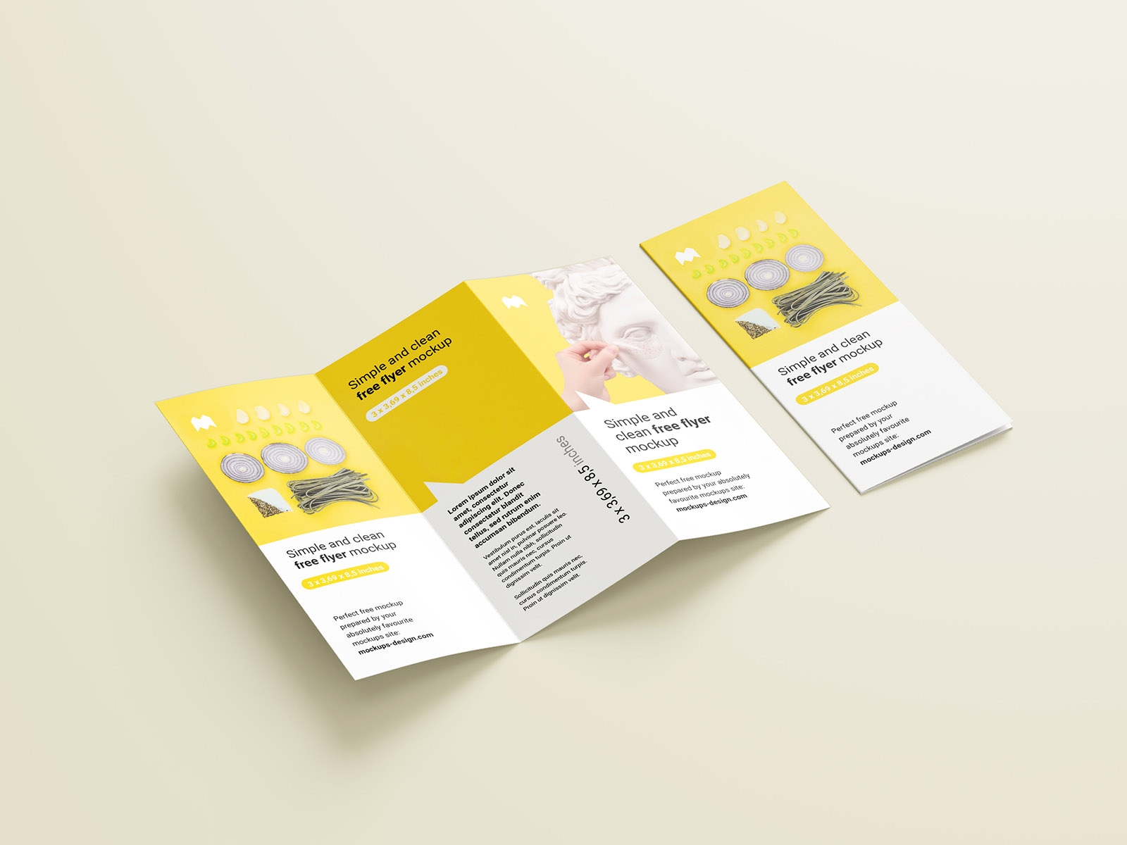 5 US Trifold Flyer Mockups in Various Angles FREE PSD