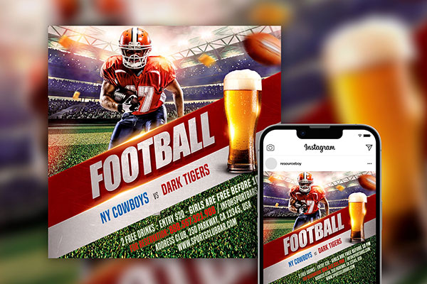 Free Red Football Flyer Template In Google Docs