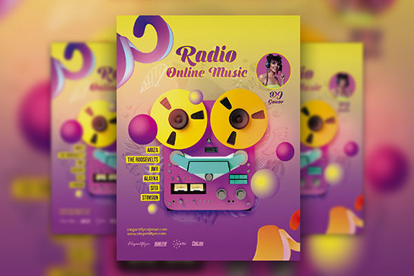Abstract Radio Flyer Template FREE PSD