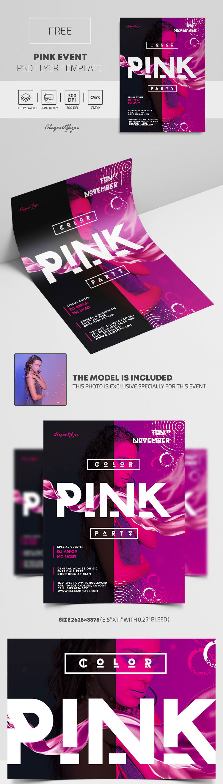 Black And Pink Party Event Flyer Template Free Download 