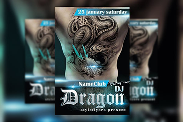 Bold Sparkle Modern DJ Flyer Template FREE PSD