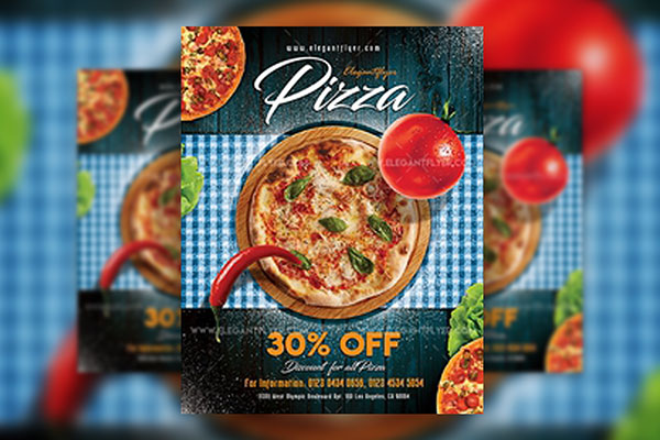 Border Circle Pizza Flyer and Facebook Cover Templates FREE PSD