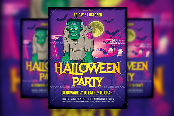 Grunge Halloween Party Flyer Template (FREE) - Resource Boy