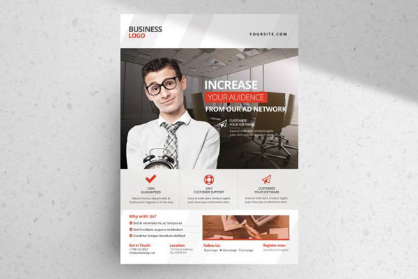 Classic Grid Corporate Business Marketing Flyer Template FREE PSD