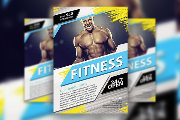 Classy Modern Fitness Flyer Template FREE PSD