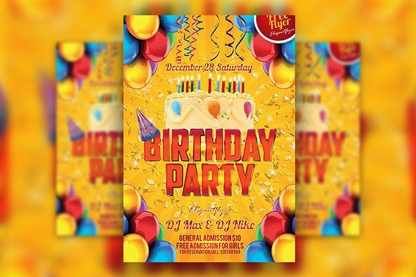 Free Birthday Flyer / Poster PSD Templates (2024)