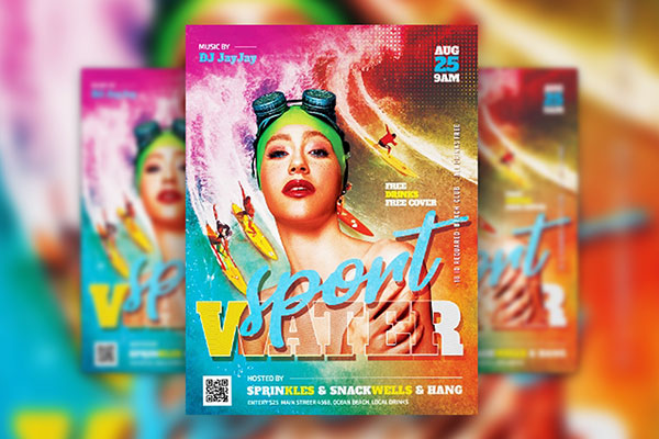Colorful Water Sport Flyer Template FREE PSD