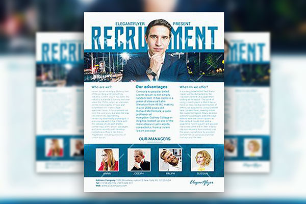 Corporate Photo Recruitment Flyer and Facebook Cover Template FREE PSD