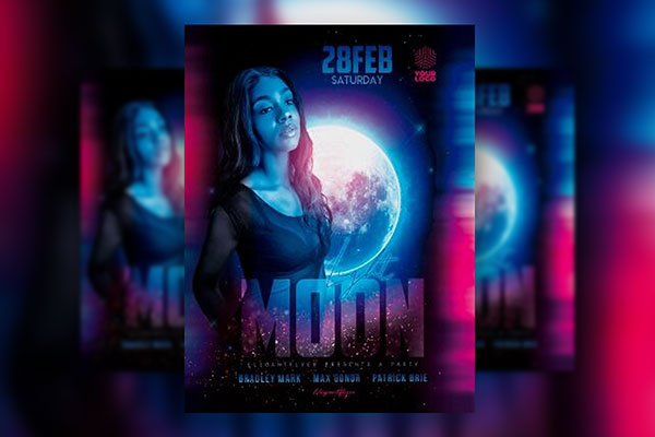 Creative and Dark Moon Light Party Flyer Template (FREE) - Resource Boy