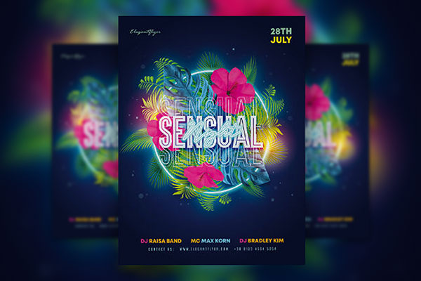 Creative Circle Sensual Night Flyer Template FREE PSD