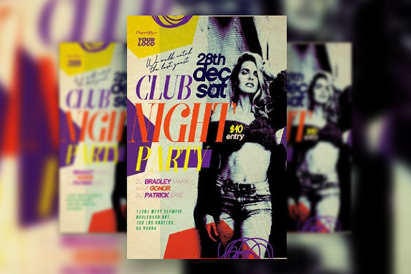Creative Modern Night Club Party Flyer and Poster Template FREE PSD