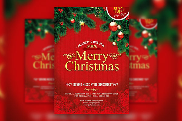 Merry Christmas Flyer Template (FREE) - Resource Boy