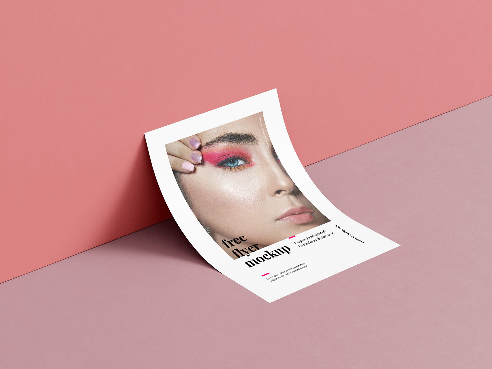 Front and Perspective View of Four A6 Flyer Mockups FREE PSD