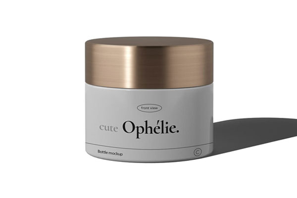 Front View Cosmetic Jar Mockup FREE PSD