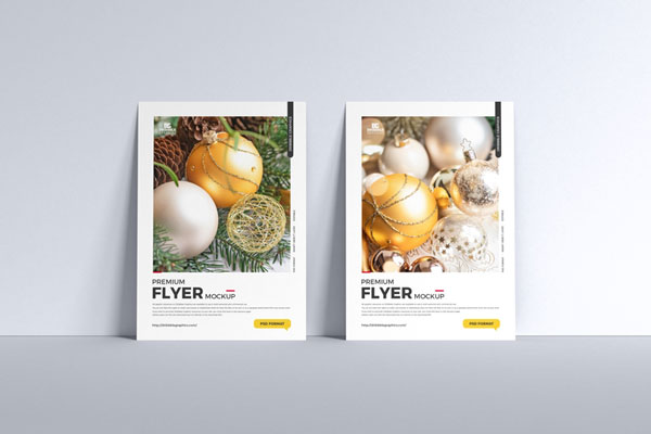 Front View Standing A4 Flyer Mockup FREE PSD