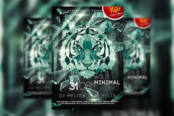 Geometric DJ Flyer and Facebook Cover Template FREE PSD
