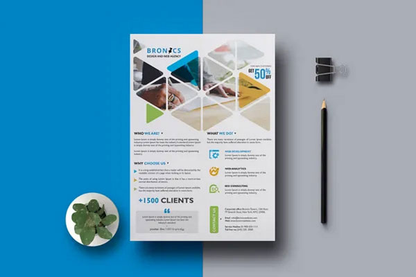 Geometric Multipurpose Corporate Flyer Template FREE PSD