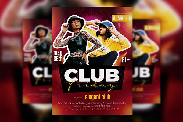 Gradient Club Party Flyer Template FREE PSD