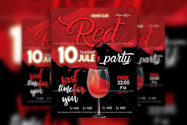 Illustrated Bold Playful Party Flyer Template and Facebook Cover FREE PSD