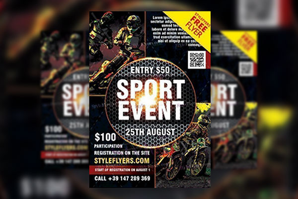 Illustrative Sport Event Flyer Template FREE PSD
