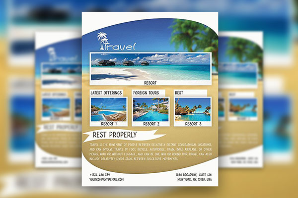 Infographic and Collage Travel Flyer Template Plus a Facebook Cover FREE PSD