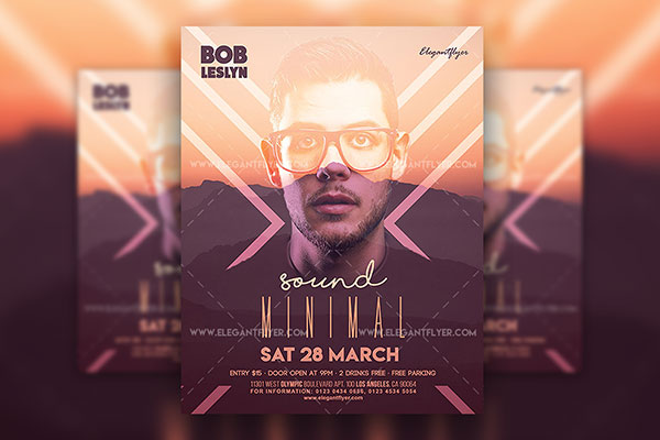 Lines and Landscape Sound Club Flyer Template Plus a Facebook Cover FREE PSD