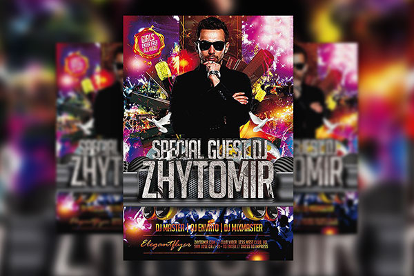 Luxury Playful Special Guest Club and Party Flyer Template FREE PSD