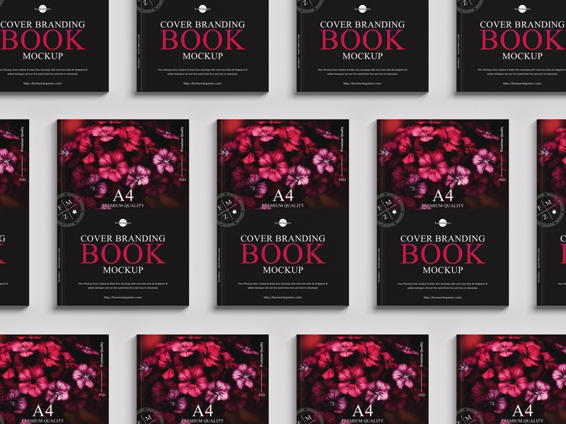 Mockup of Top View A4 Book Covers FREE PSD