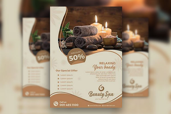 Modern, Abstract Beauty Salon Flyer Template FREE PSD