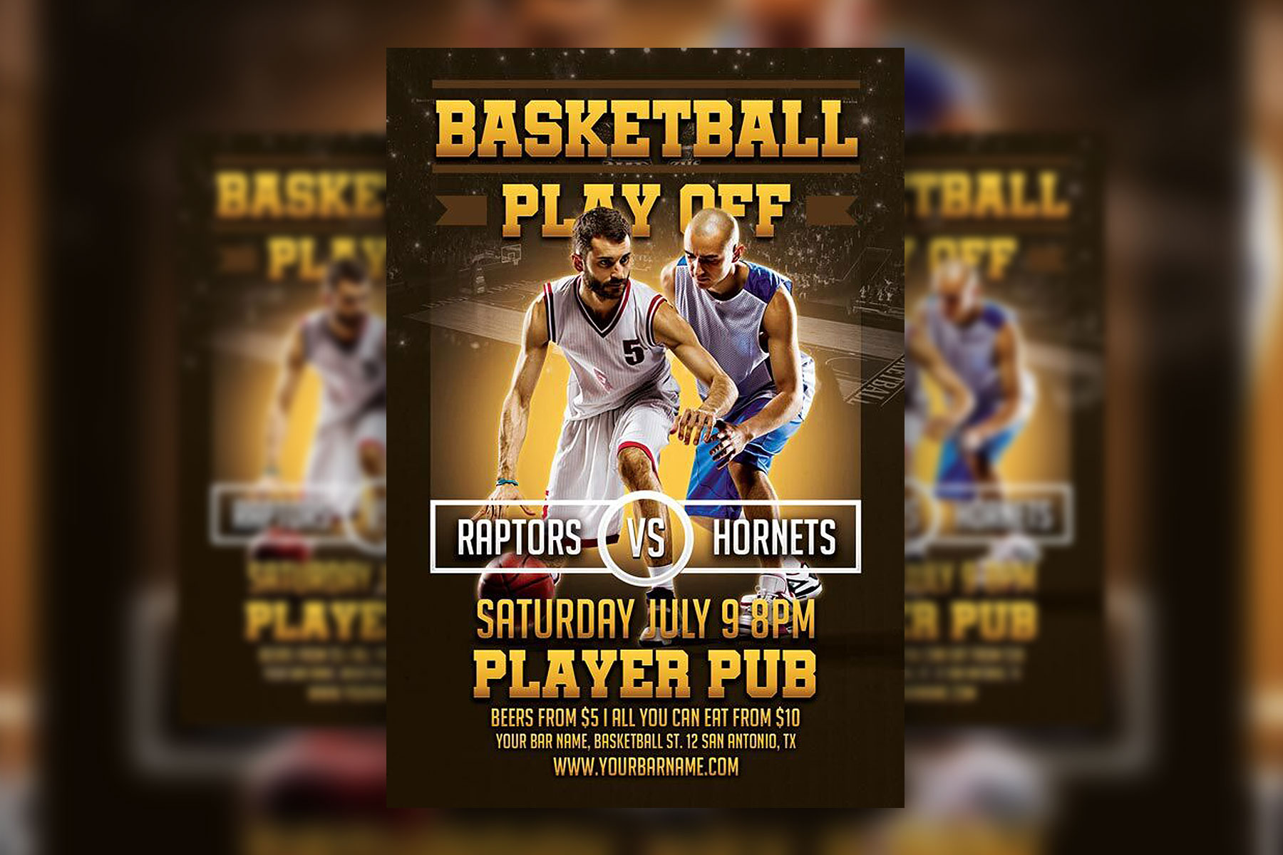 Modern Basketball Playoffs Flyer Template Free Download | Resource Boy