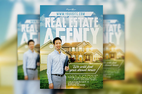 Modern Bold Sparkly Real Estate Flyer Template FREE PSD
