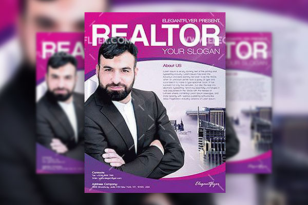 Modern Corporate Realtor Flyer and Facebook Cover Template FREE PSD