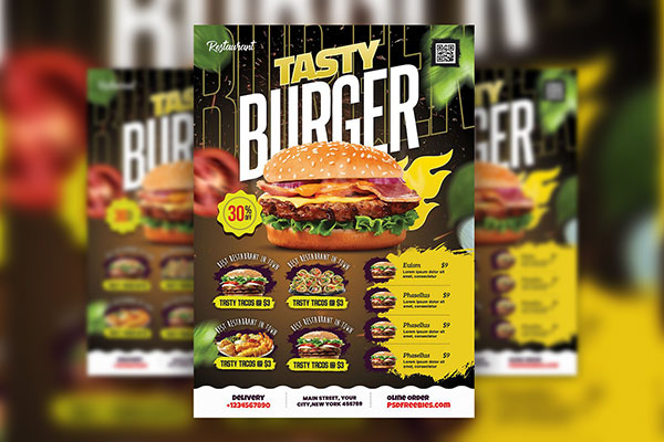 Modern Food Business Flyer Template FREE PSD
