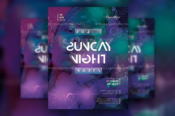 Modern Gradient Nightclub Party Flyer Template FREE PSD