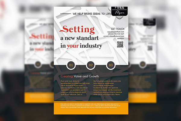 Modern Grid Corporate Setting Flyer Template Facebook Cover FREE PSD
