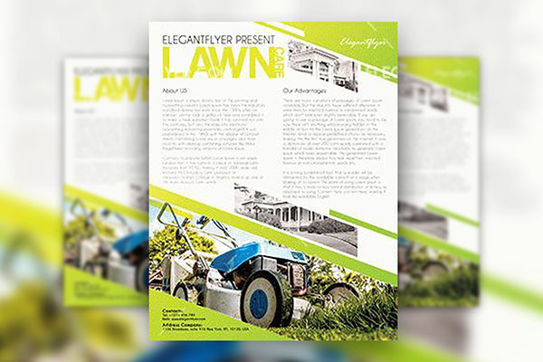 Modern Lawn Care Service Flyer And Facebook Cover Template Free 