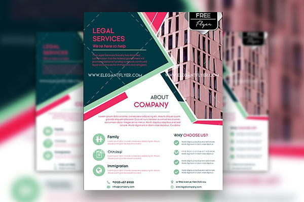 Modern Legal Services Flyer and Facebook Cover Template FREE PSD