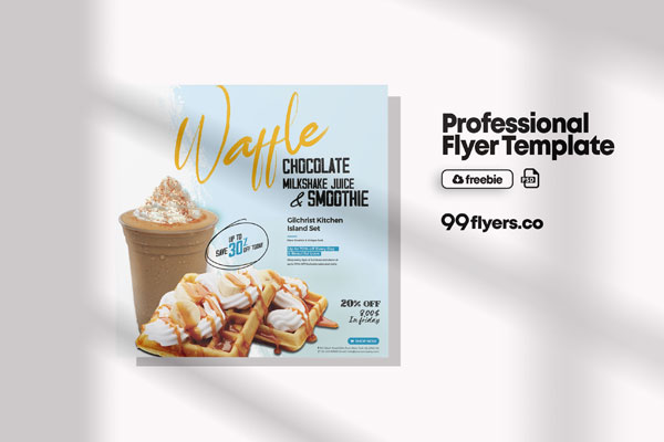 Modern Light Blue Cafe Flyer Template FREE PSD