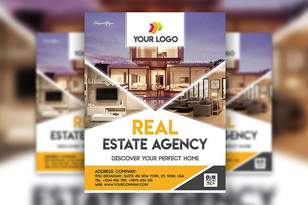 Modern Neat Real Estate Agency Flyer Template FREE PSD