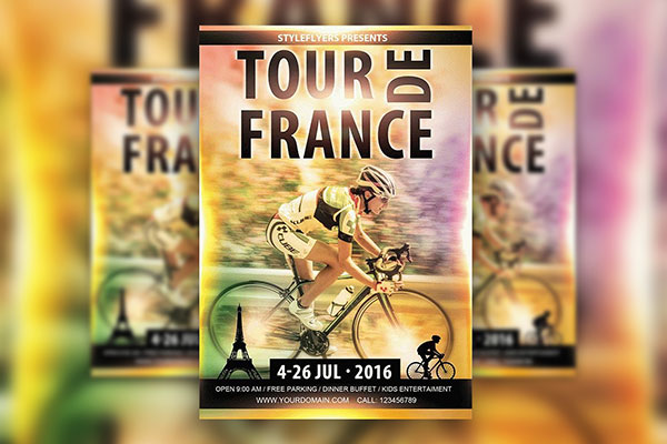 Modern Photo Tour De France Flyer Template FREE PSD