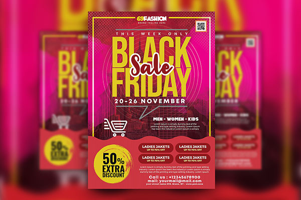 Modern Urban Black Friday Sale Flyer Template FREE PSD