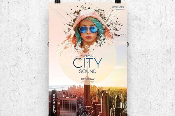 Modern Urban DJ Party Flyer Template FREE PSD