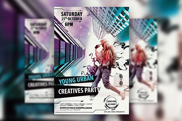 Modern Urban Party Flyer Template (FREE) - Resource Boy