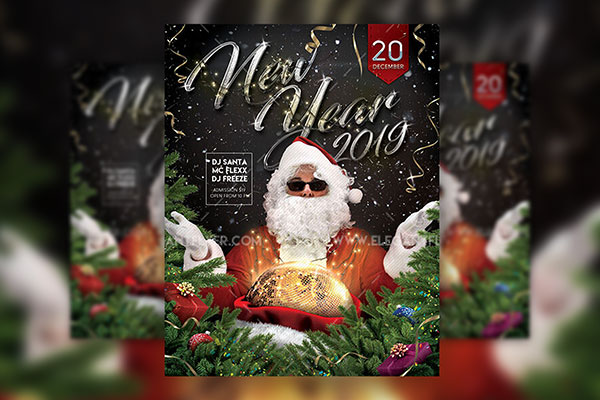 New Year's Eve Flyer and Facebook Cover Template FREE PSD