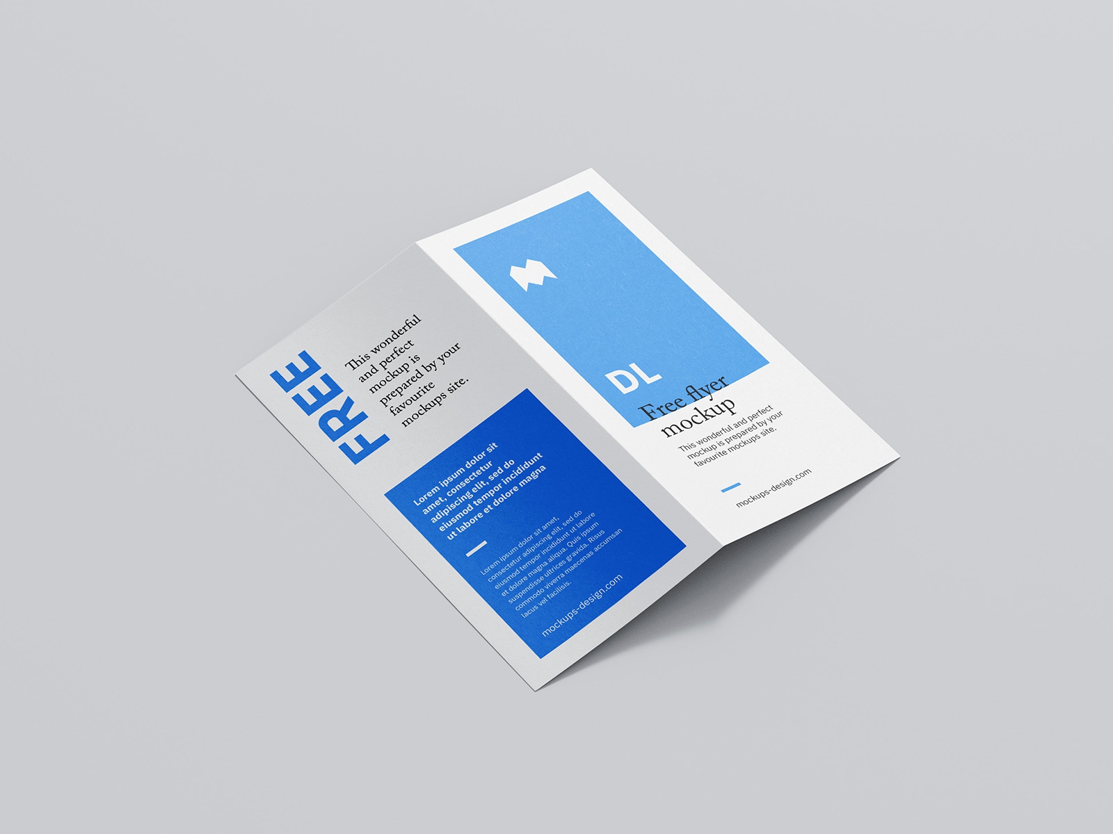 Perspective and Top View of 6 DL Bi-Fold Flyer Mockups FREE PSD