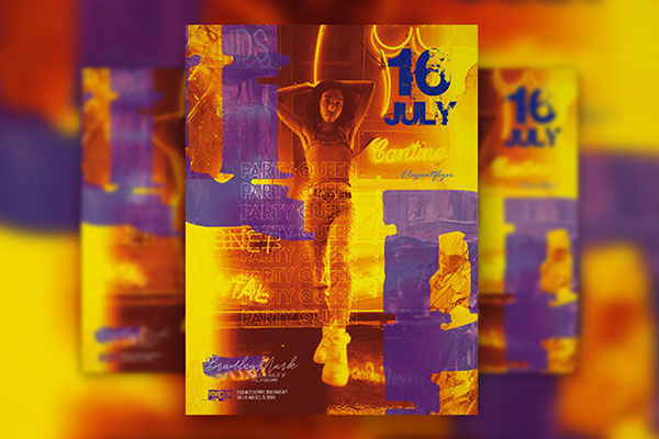 Playful Modern Party Flyer Template FREE PSD